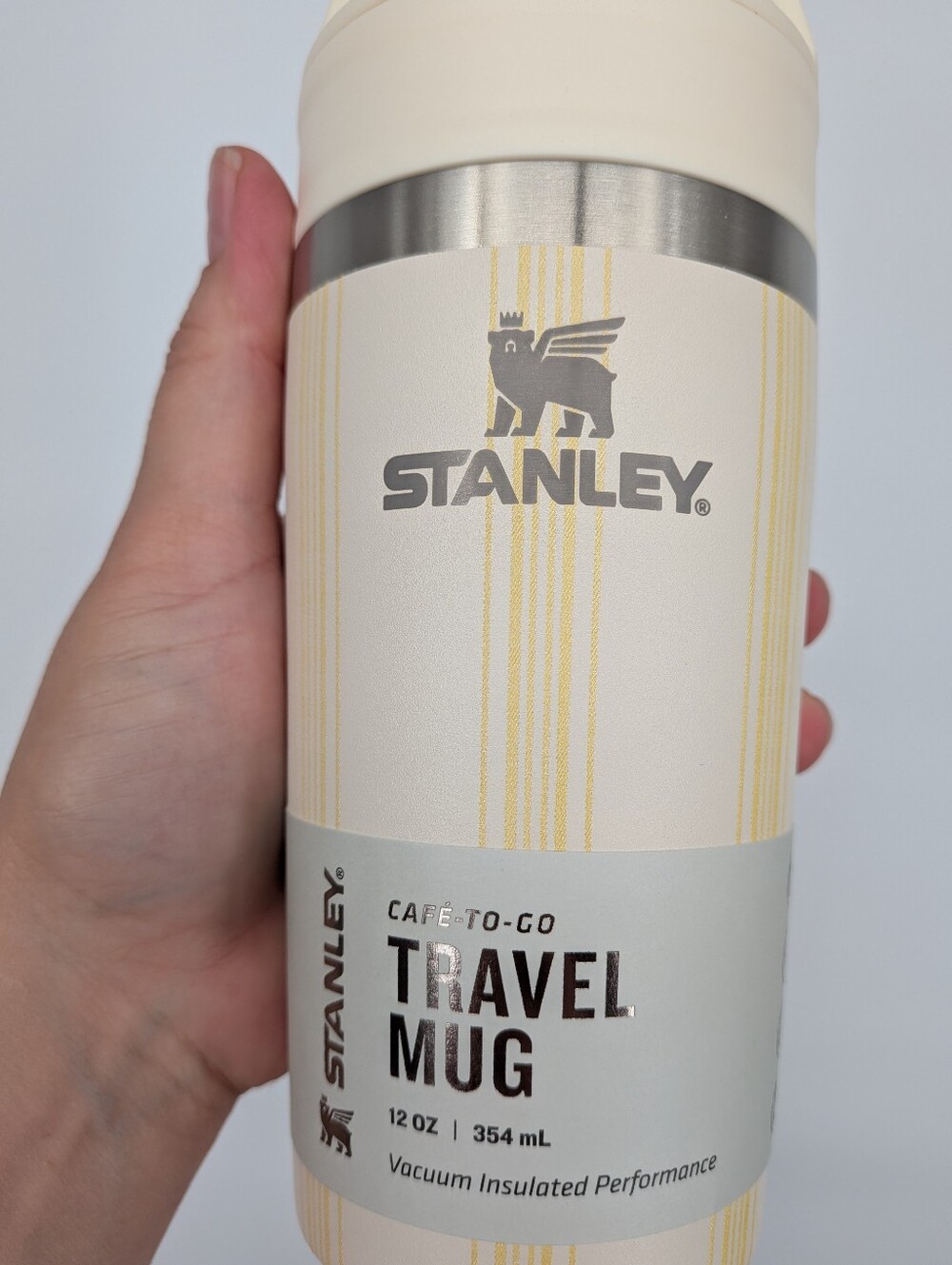 NEW STANLEY The Easter Café To Go Travel Mug cup Cream Picnic Stripe yellow 2026 - Picture 3 of 10